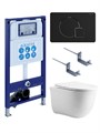 (рама AQUATEK INS-0000025 +крепление KKI-0000002 +кнопка KDI-0000069 +унитаз AQ1112-00 +тонкое сиденье с механиз) SET AQUATEK КЛАССИК cm-069 4в1