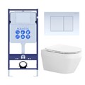 Set AQUATEK ЛЕЯ (рама AQUATEK Standard INS-0000012 с звукоиз.прокладкой+крепеж KKI-0000002+кнопкаKDI-0000009+унитаз ЛЕЯ AQ1199-00 с крышкой-сиденьем SET AQUATEK ЛЕЯ-009 4в1
