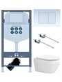 (рама AQUATEK INS-0000023 +крепеж KKI-0000001 +клавиша KDI-0000009+унитаз ЛЕЯ AQ1199-00 с тонким сиденьем soft-close) SET AQUATEK ЛЕЯ KKI-1-009 4в1