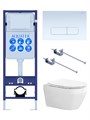 (рама AQUATEK INS-0000017 +крепеж KKI-0000001 +клавиша KDI-0000013+унитаз ЛЕЯ AQ1199-00 с тонким сиденьем soft-close) SET AQUATEK ЛЕЯ KKI-1-013 4в1