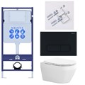 SET AQUATEK ЛЕЯ Т (рама AQUATEK Standard INS-0000012, клавиша KDI-0000017 ,KKI-0000002 крепёж+унитаз ЛЕЯ AQ1199T-00 с тонким сиденьем soft-close SET AQUATEK ЛЕЯ Т-017 4в1