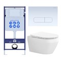 SET AQUATEK ЛЕЯ-013 4в1 (рама AQUATEK Standard INS-0000012+крепеж KKI-0000002+клавиша KDI-0000013+унитаз ЛЕЯ AQ1199-00 с тонким сиденьем soft-close) SET AQUATEK ЛЕЯ cm-013 4в1