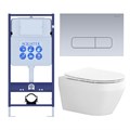 SET AQUATEK ЛЕЯ-014 4в1 (рама AQUATEK Standard INS-0000012+крепеж KKI-0000002+клавиша KDI-0000014+унитаз ЛЕЯ AQ1199-00 с тонким сиденьем soft-close) SET AQUATEK ЛЕЯ cm-014 4в1