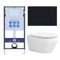 SET AQUATEK ЛЕЯ-017 4в1 (рама AQUATEK Standard INS-0000012+крепеж KKI-0000002+клавиша KDI-0000017+унитаз ЛЕЯ AQ1199-00 с тонким сиденьем soft-close) SET AQUATEK ЛЕЯ cm-017 4в1