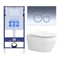 SET AQUATEK ЛЕЯ-018 4в1 (рама AQUATEK Standard INS-0000012+крепеж KKI-0000002+клавиша KDI-0000018+унитаз ЛЕЯ AQ1199-00 с тонким сиденьем soft-close) SET AQUATEK ЛЕЯ cm-018 4в1