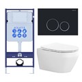 SET AQUATEK ЛЕЯ-020 4в1 (рама AQUATEK Standard INS-0000012+крепеж KKI-0000002+клавиша KDI-0000020+унитаз ЛЕЯ AQ1199-00 с тонким сиденьем soft-close) SET AQUATEK ЛЕЯ cm-020 4в1