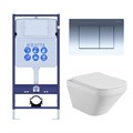 Set AQUATEK ЛИРА (рама AQUATEK Standard INS-0000012 с звукоиз.прокладкой+крепеж KKI-0000002+кнопкаKDI-0000010+унитаз ЛИРА AQ1155-00 с крышкой-сиденьем SET AQUATEK ЛИРА-010 4в1