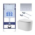 SET AQUATEK МИЯ 4в1 (рама AQUATEK Standard INS-0000012+ крепеж KKI-0000002+клавиша KDI-0000014+унитаз МИЯ AQ2004-00 с тонким сиденьем soft-close SET AQUATEK МИЯ-014 4в1