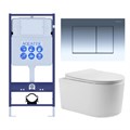 SET AQUATEK МИЯ 4в1 (рама AQUATEK Standard INS-0000012+ кркпеж KKI-0000002+клавиша KDI-0000010+унитаз МИЯ AQ2004-00 с тонким сиденьем soft-close SET AQUATEK МИЯ-010 4в1