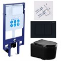 (рама AQUATEK Standard INS-0000020+ крепеж KKI-0000002+клавиша KDI-0000012+унитаз AQ2004-MB с тонким сиденьем soft-close SET AQUATEK МИЯ-MB-012 4в1