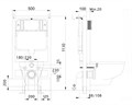 (рама AQUATEK Standard INS-0000020+ крепеж KKI-0000002+клавиша KDI-0000012+унитаз AQ2004-MB с тонким сиденьем soft-close SET AQUATEK МИЯ-MB-012 4в1