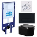 (рама AQUATEK Standard INS-0000020+ крепеж KKI-0000002+клавиша KDI-0000017+унитаз AQ2004-MB с тонким сиденьем soft-close SET AQUATEK МИЯ-MB-017 4в1