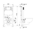 (рама AQUATEK Standard INS-0000012(без клавиши и крепежа)+унитаз ОБЕРОН AQ1365T-00 с тонким сиденьем soft-close SET AQUATEK ОБЕРОН T