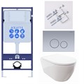 SET AQUATEK ПОЛАРИС (рама AQUATEK Standard INS-0000012+унитаз ПОЛАРИС AQ0700-00 с тонким сиденьем soft-close+ крепеж KKI-0000002 +панель KDI-0000036) SET AQUATEK ПОЛАРИС-036 4в1