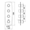 SOFI термостатический смеситель для ванны 4 выхода (внешняя часть) SI98104CR