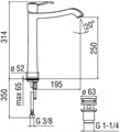 SOFI смеситель для раковины высокий SI98128/2CR
