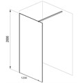 ST Walk-In Wall 1200 x 2000 черный + транспарент GW9WG0300Z1