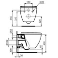 T007901 TESI AquaBlade® Подвесной унитаз,  без сиденья и крышки,с крепежом (для полностью скрытого монтажа) T007901