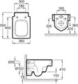 EDA102-00 TERRACE Подвесной унитаз, 55 х 38 см без крышки-сиденье, белый EDA102-00