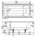 Wotte Start 1600х750х458 ванна чугунная (БП-э0001106) Start 1600x750