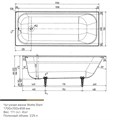 Wotte Start 1700х700х458 ванна чугунная (БП-э00д1139) Start 1700x700