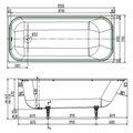 Wotte Start 1700х750х458 ванна чугунная (БП-э0001104) Start 1700x750