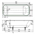 Wotte Start УР 1700х750х458 ванна чугунная c отверстиями для ручек (БП-э0001105) Start 1700x750UR