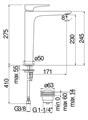 YO смеситель для раковины высокий YO126128/2CR