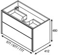 Ronda Модуль для раковины 700, бетон/белый матовый (рак. 327471000) ZRU9303003