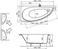 Ванна Avocado 150 x 75 правая CS01000000