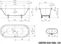 Ванна Centro Duo Oval Мод.128 180х80 + Слив-перелив Kaldewei KA 4040 белый, d=100мм 282800010001+687772080001