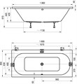 Ванна CITY SLIM 180х80 белая C921300000