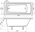 Ванна DOMINO PLUS 170х75 белая C631R00000