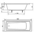Ванна DOMINO PLUS 180х80 белая C651R00000