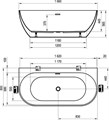 Ванна Freedom W 1660х800 белая отдельностоящая XC00100024