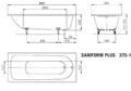 Ванна Saniform Plus Мод.375-1 180х80 белый + anti-sleap 112830000001