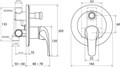 Смеситель встроенный с переключателем RS 061.00 X070014