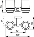 Держатель с двумя стаканами (стекло) CR 220.00 X07P189