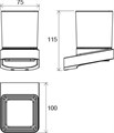 Держатель со стаканом (стекло) TD 210.00 X07P321