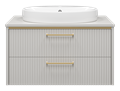 ELCHE - 80 Тумба подвесная с 2 ящ. сер.кашемир (эмаль) + раковина УТ000022432