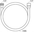 Душевой шланг 150 см, SatinFlex 913.00 X07P176