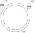 Душевой шланг 150 см, SatinFlex 913.23 черный X07P568