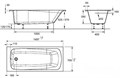 Комплект Patio E6810RU-01 прямоугольная ванна 150*70 + Patio E6121RU-01 фронтальная панель для ванны 150*70 с крепежом E6810RU-01 + E6121RU-01