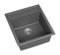 IMPERIAL - 46 см Мойка кухонная кварц.композит. прямоуг.(блок 45) серый шелк IMP-46х51-04