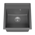 IMPERIAL - 46 см Мойка кухонная кварц.композит. прямоуг.(блок 45) серый шелк IMP-46х51-04