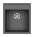 IMPERIAL - 46 см Мойка кухонная кварц.композит. прямоуг.(блок 45) серый шелк IMP-46х51-04