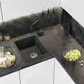 TITAN - 65 см Мойка кухонная кварц.композит. прямоуг.(блок 50) антрацит TIT-65х51-01