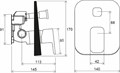 Смеситель настенный с переключателем TD F 065.20 для R-box черный X070158