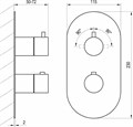 Смеситель скрытого монтажа ES 063.20GB.O2 ГРАФИТ (2 вывода) + нужен RB 07C.50 (X070232) X070323