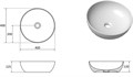 Умывальник UNI 400 B SLIM керамический белый XJX01140003